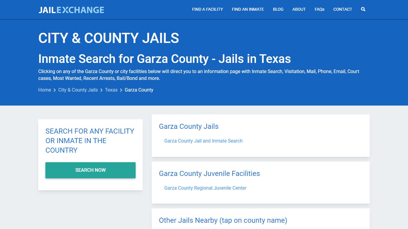 Inmate Search for Garza County | Jails in Texas - Jail Exchange